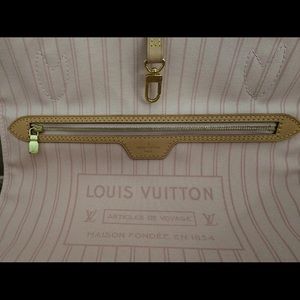 Louis Vuitton Delightful MM Damier Azur Ballerina Pink Interior